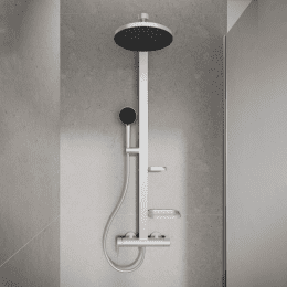 Ideal Standard ALU+Duschset mit Armatur, Durchmesser 26 cm, 2 Strahlarten, Silber