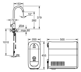 Grohe Blue Home Spültischventil Mono Connected mit Kühleinheit und Wasserfilter