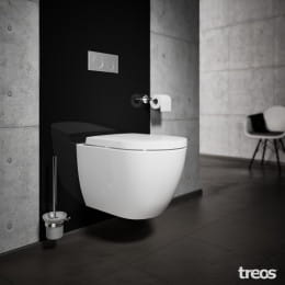 Treos Wand-Tiefspül-WC Weiß Glanz Serie 810 Oval spülrandlos 53cm