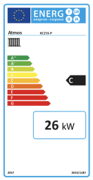 ATMOS Kohlevergaser KC25S-P mit Pelletoption 26 kW, linke Ausführung