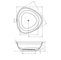 Riho Oviedo Bowl 411x119 Solid Surface seidenmatt 411 weiß