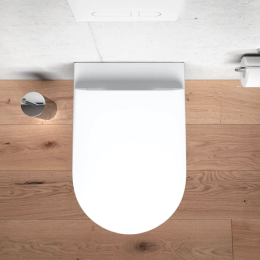 Duravit Plinero Wand-WC mit WC-Sitz mit HygieneGlaze, weiß matt