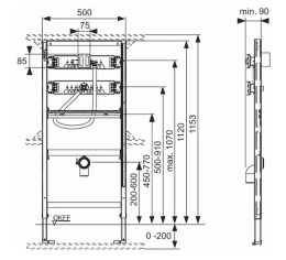TECE profil Vorwandelement H: 112 cm, für Urinal