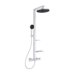 Ideal Standard ALU+ Brauseset mit Thermostat, Durchmesser 26 cm, 2 Strahlarten, Silber