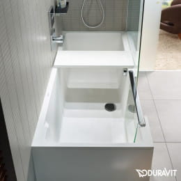 Duravit Shower + Bath Badewannne mit Duschzone, 170x75 cm rechts, weiß verspiegelt