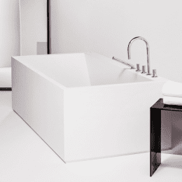 LAUFEN Kartell Rechteckbadewanne 170 x 86 cm, freistehend mit Kopfende links, weiß-matt