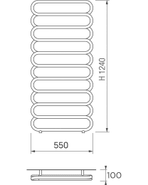 DeLonghi Handtuchheizkörper Loop 550x1240 cm Weißmatt RAL 9003