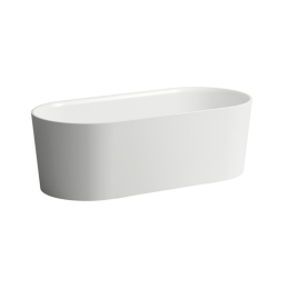 LAUFEN Val Oval-Badewanne freistehend 160x75 cm mit Überlaufspalt, weiß matt