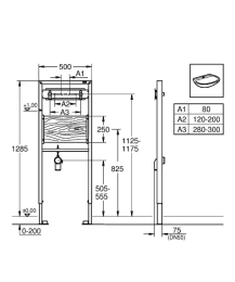 Grohe Rapid SL Vorwandelement für Ausguss Bauhöhe 130 cm