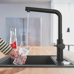 Grohe Blue Home Spültischarmatur Connected, mit Kühlung und Filterung, velvet black