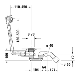 Duravit Universal Ab- & Überlaufgarnitur Komplett-Set chrom