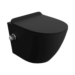 Salto Black Wand-WC mit Bidetfunktion und WC Sitz softclose schwarz-matt