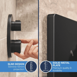 Grohe Brauseset mit Unterputz-Thermostat, mit Einbaukörper, 25x25 cm, 2 Strahlarten, schwarz matt