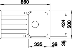 Blanco Lemis 45 - Spüle 86x50 cm mit Ablaufsystembedienung gebürsteter Edelstahl