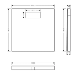 Hansgrohe Zubehör Duschplatte mit Gefälle 100x100 cm, zum Verkleiden