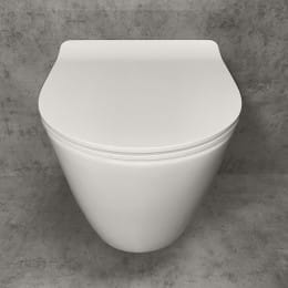 PREMIUM 100 Wand-Tiefspül-WC-SET SLIM, spülrandlos, oval, mit slim WC-Sitz
