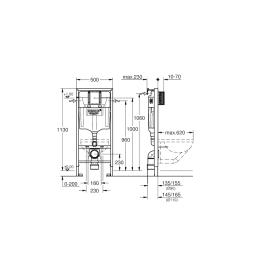 Grohe Rapid SL Vorwandinstallation für Wand-WC, Höhe 113 cm Grohe Rapid SL Vorwandinstallation für Wand-WC, Höhe 113 cm