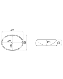 PREMIUM Aufsatzwaschbecken Marmor - 485x340x145 mm