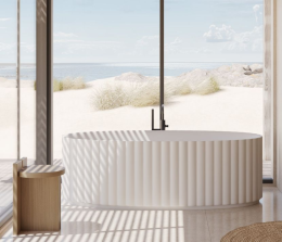 Riho Catching Waves Badewanne, freistehend 174x82cm, Kein System