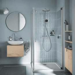 Grohe Vitalio Comfort Duschset mit Thermostat, 25x25 cm, 2 Strahlarten, Chrom