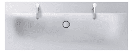 Duravit Viu Doppel-Möbelwaschtisch weiß 1230 mm, mit WonderGliss, mit 2 Hahnlöchern