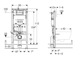 Geberit Duofix Vorwandelement für Wand-WC Höhe 1,12 m