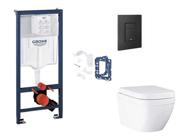 Grohe Rapid SL WC-Set mit Softclose-Sitz, Even-Taste & Fresh-Set, Triple Vortex, phantom black