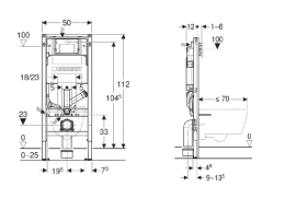 Geberit Duofix Vorwandelement für Wand-WC, mit Geruchsabsaugung, Höhe 1,12 m Geberit Duofix Vorwandelement für Wand-WC, mit Geruchsabsaugung, Höhe 1,12 m