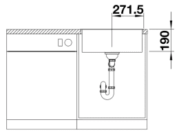 Blanco Subline 500 Silgranitspüle 54x44 cm SteelFrame Schwarz