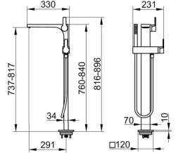 Keuco Edition 11 Wannenarmatur bodenstehend, Chrom