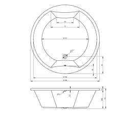 Riho Colorado runde Badewanne 180 cm weiß