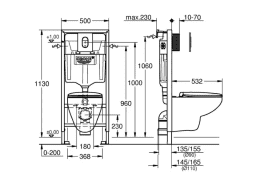 Grohe Rapid SL Set Vorwandelement WC Bau Ceramic SoftClose-Sitz Betätigungsplatte Arena Cosmopolitan