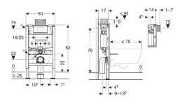 Geberit Duofix Vorwandelement für Wand-WC, Höhe 82 cm