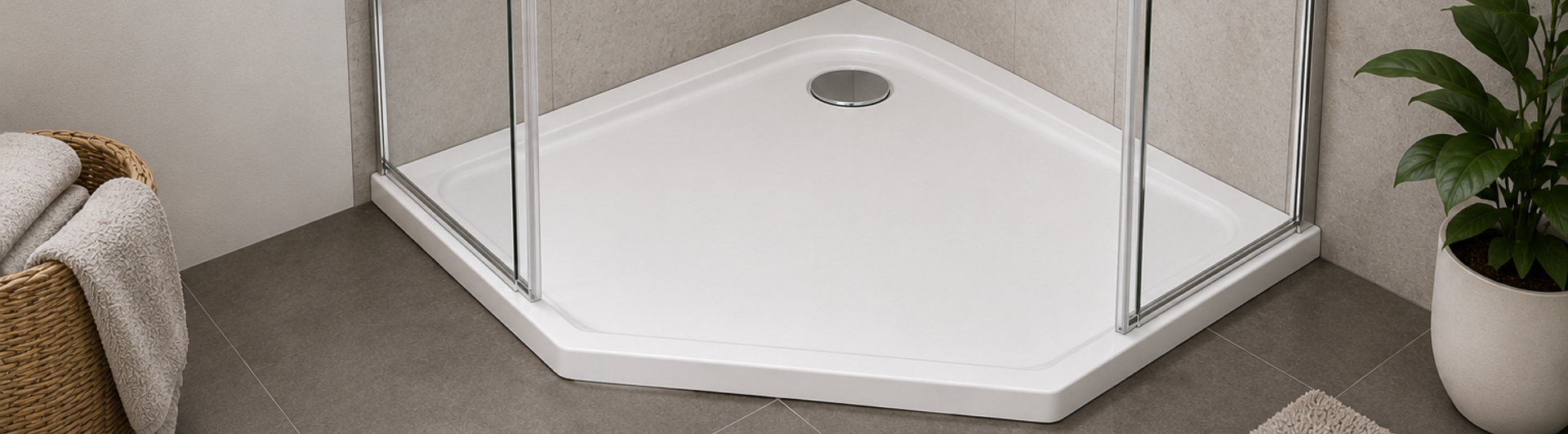 Fünfeck-Duschwannen