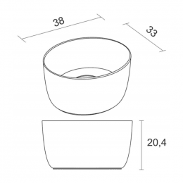 Riho Aufsatzwaschtisch Oval Solid Surface Durchmesser 38 cm
