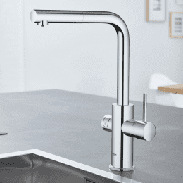 Grohe Blue Home Spültisch Einhebelmischer mit Filterfunktion und Kühleinheit, verchromt