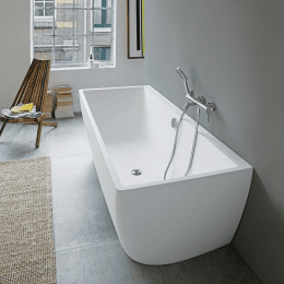 Duravit DuraSquare Vorwand-Badewanne, mit Schürze 800x800 mm weiß matt