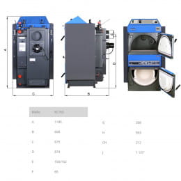 Atmos Kohlekessel KC Festbrennstoffkessel für Braun- und Steinkohle Leistung 18 bis 45 kW