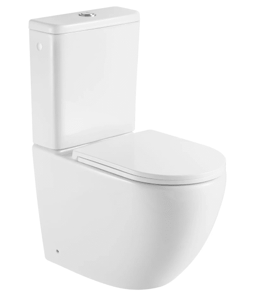 kielle Oudee Stand-WC Kombi-Garnitur mit Spülkasten und Softclose-Sitz, Vortex Rimless, weiß