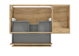 kielle Nefia - Schrank mit Waschbecken 90 cm, linke Ausführung, goldene Eiche