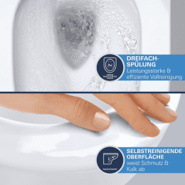 Grohe Sensia Dusch-WC Komplettanlage für Unterputzspülkästen, Rimless, Triple Vortex, HyperClean, Al