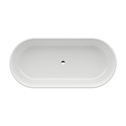 LAUFEN Val Oval-Badewanne freistehend 160x75 cm mit Überlaufspalt, weiß matt