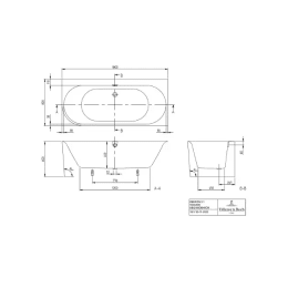 Villeroy & Boch Oberon 2.1 Eck-Badewanne, mit Schürze weiß 180x80 cm, rechts