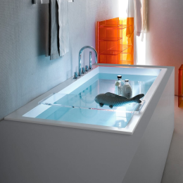 LAUFEN Kartell Rechteckbadewanne 170 x 86 cm, freistehend mit Kopfende links, weiß-matt
