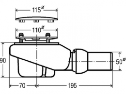viega VIEGA Duschwannenablauf Temoplex Modell 6960, verchromt