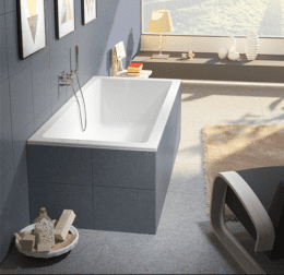 Riho Rethink Cubic Rechteck-Badewanne, 180x80 Einbau weiß