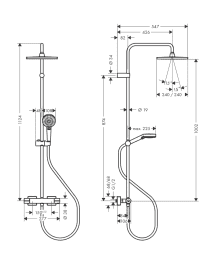 Hansgrohe Vernis Shape Aufputz-Duschsystem mit Thermostat mit EcoSmart, schwarz matt