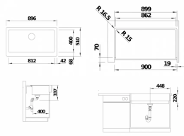 Blanco Vintera XL 9 Silgranitspüle, 90x51 cm, Weiß