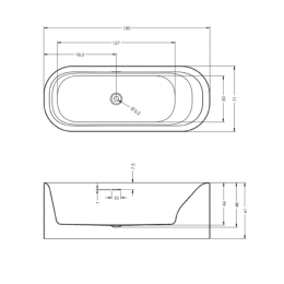 Riho Devotion Free Freistehende Oval-Badewanne 180 x 71 x 60 cm - AKTION