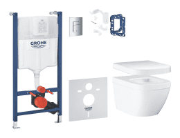 Grohe Solido Set WC Euro Ceramic und SoftClose Sitz, Betätigungsplatte, Chrom/Weiß Grohe Solido Set WC Euro Ceramic und SoftClose Sitz, Betätigungsplatte, Chrom/Weiß